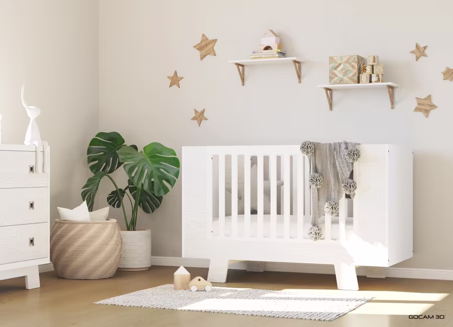 Realistic exterior 3D rendering of a real estate project imaged in three dimensions.