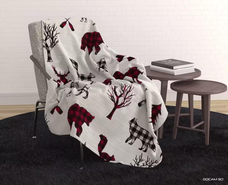 Rendu 3D de mobilier ou image rendue en 3D de mobilier d'une couverture imagée en 3D.